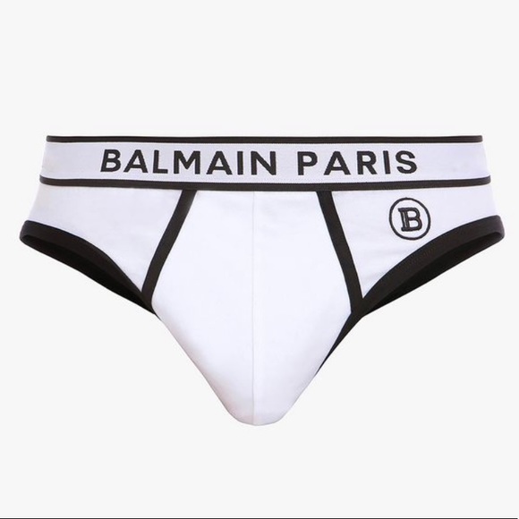 BALMAIN mens Cotton briefs embroidered logo elasic waist underwear new w/ tags - Picture 3 of 4